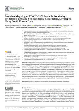 Precision Mapping of COVID-19 Vulnerable Locales by Epidemiological and Socioeconomic Risk Factors, Developed Using South Korean Data