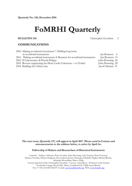 Fomrhi Quarterly