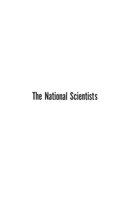 The National Scientists National Scientists (1978-1989)