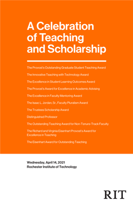 A Celebration of Teaching and Scholarship