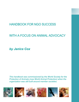 Handbook for NGO Success with a Focus on Animal Advocacy