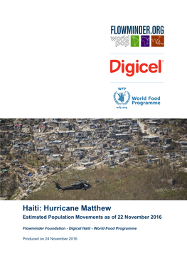 Hurricane Matthew Estimated Population Movements As of 22 November 2016