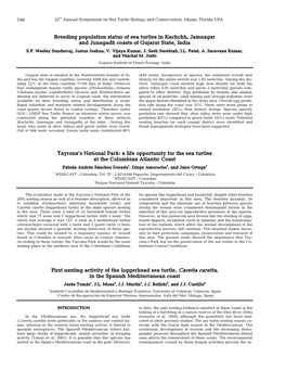 Breeding Population Status of Sea Turtles in Kachchh, Jamnagar and Junagadh Coasts of Gujarat State, India S.F