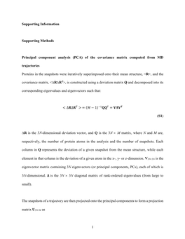 PCA) of the Covariance Matrix Computed from MD Trajectories