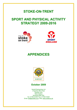 Stoke-On-Trent Sport and Physical Activity Strategy 2009-2016 Appendices