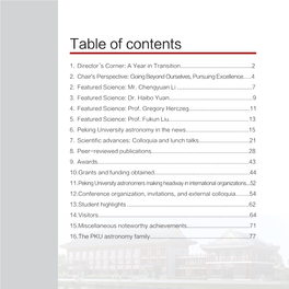 Table of Contents