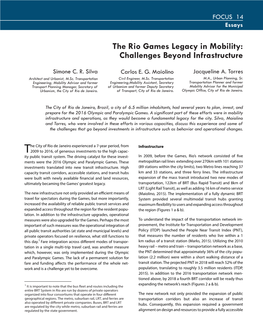 The Rio Games Legacy in Mobility: Challenges Beyond Infrastructure