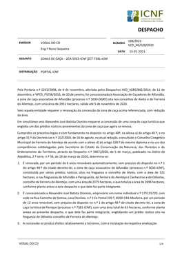Despacho VCD-NS/028/2021