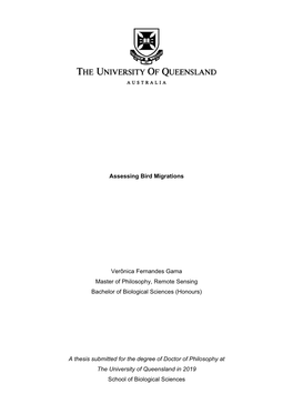 Assessing Bird Migrations Verônica Fernandes Gama