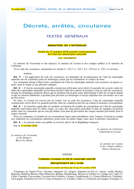 JOURNAL OFFICIEL DE LA RÉPUBLIQUE FRANÇAISE Texte 11 Sur 79