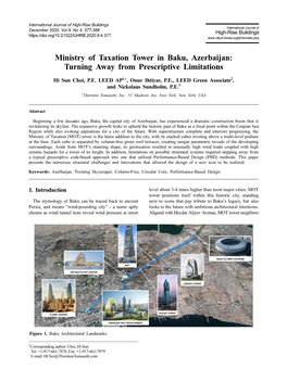 Ministry of Taxation Tower in Baku, Azerbaijan: Turning Away from Prescriptive Limitations