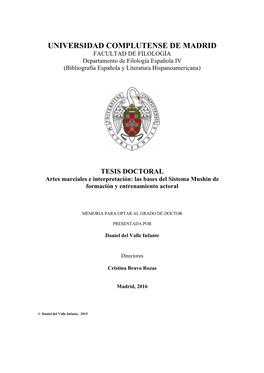 Artes Marciales E Interpretación: Las Bases Del Sistema Mushin De Formación Y Entrenamiento Actoral