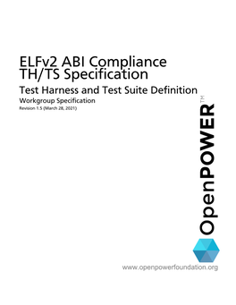 Elfv2 ABI Compliance TH/TS Specification