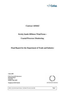 Scroby Sands Offshore Wind Farm –