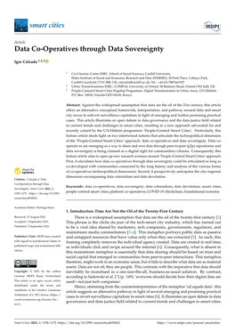 Data Co-Operatives Through Data Sovereignty