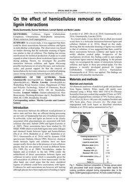 On the Effect of Hemicellulose Removal on Cellulose- Lignin Interactions