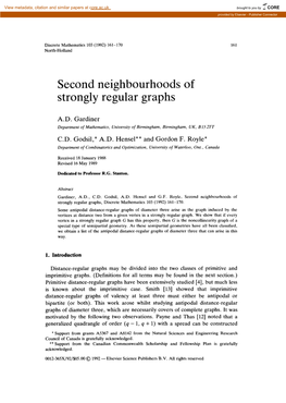 Second Neighbourhoods of Strongly Regular Graphs