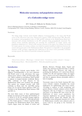 Molecular Taxonomy and Population Structure of a Culicoides Midge Vector