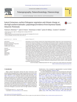 Palynological Evidence from Seymour Island, Antarctic Peninsula