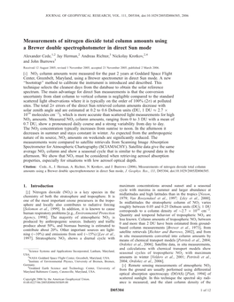 Measurements of Nitrogen Dioxide Total Column Amounts Using A