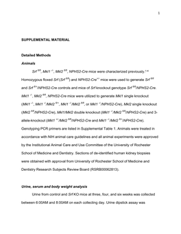 Mkl2 Fl/Fl, NPHS2-Cre Mice Were Characterized Previously.1-4