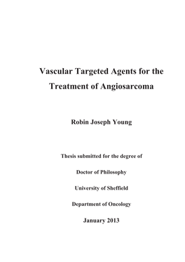 Vascular Targeted Agents for the Treatment of Angiosarcoma