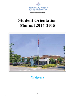 Student Orientation Manual 2014-2015