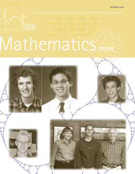 Autumn 2008 Newsletter of the Department of Mathematics at the University of Washington