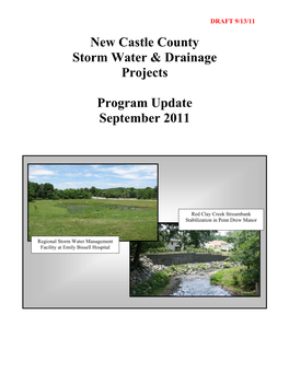 New Castle County Storm Water & Drainage Projects Program Update