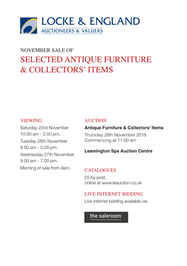 Selected Antique Furniture & Collectors' Items