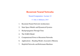 Recurrent Neural Network Architectures 2