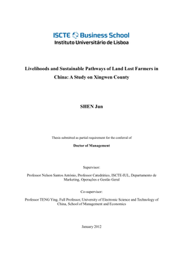 Livelihoods and Sustainable Pathways of Land Lost Farmers in China: a Study on Xingwen County
