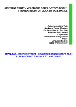 PDF Download Josephine Trott