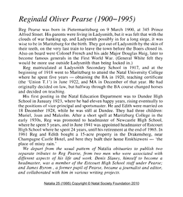 Reginald Oliver Pearse (1900-1995)