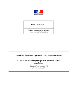 Qualified Electronic Signature / Seal Creation Devices