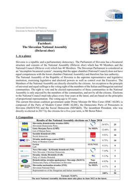 Factsheet: the Slovenian National Assembly (Državni Zbor)