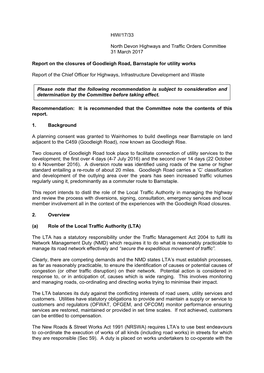 HIW/17/33 North Devon Highways and Traffic Orders Committee 31