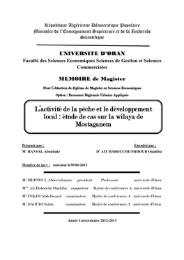 L'activité De La Pêche Et Le Développement Local : Étude De Cas