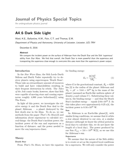 Journal of Physics Special Topics an Undergraduate Physics Journal