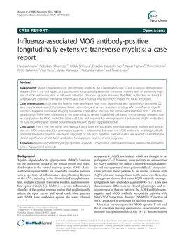 Influenza-Associated MOG Antibody-Positive Longitudinally