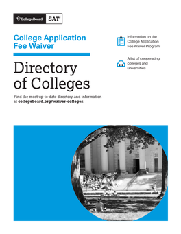 College Board Application Fee Waiver Directory