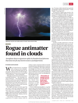 Rogue Antimatter Found in Clouds