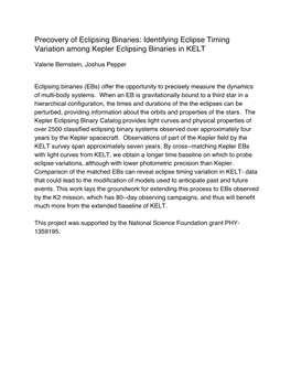 Precovery of Eclipsing Binaries: Identifying Eclipse Timing Variation Among Kepler Eclipsing Binaries in KELT