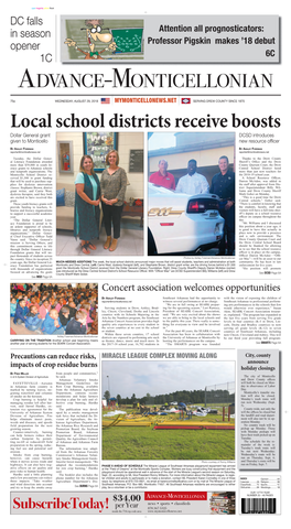 Local School Districts Receive Boosts Dollar General Grant DCSD Introduces Given to Monticello New Resource Oﬃ Cer