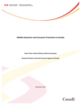 Mobile Payments and Consumer Protection in Canada