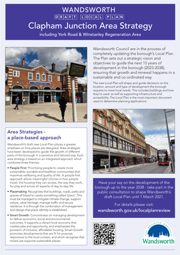 Clapham Junction Area Strategy Including York Road & Winstanley Regeneration Area