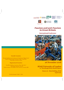 Fascism and Anti-Fascism in Great Britain 26 November 2018 SOAS