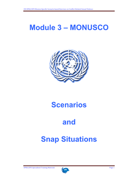 UN DPKO/DFS Mission-Specific Scenario-Based Exercises on Conflict-Related Sexual Violence
