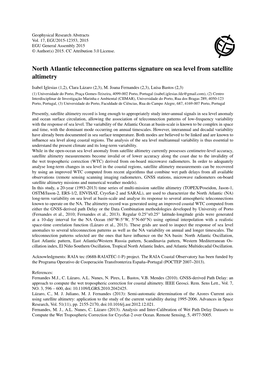 North Atlantic Teleconnection Patterns Signature on Sea Level from Satellite Altimetry