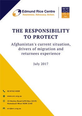 THE RESPONSIBILITY to PROTECT Afghanistan's Current Situation, Drivers of Migration and Returnees Experience